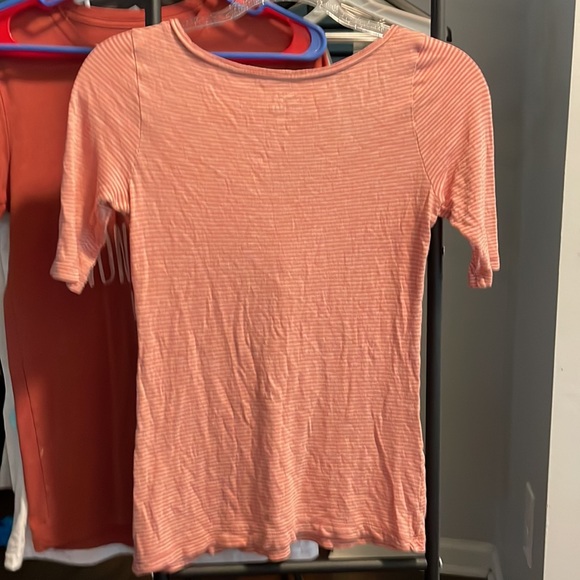 Old Navy XS Pink Striped Ruffle Shirt - Picture 4 of 5